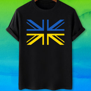 British UK Ukrainian flag T-Shirt