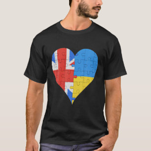 British Ukrainian Flag Heart Great Britain Ukraine T-Shirt