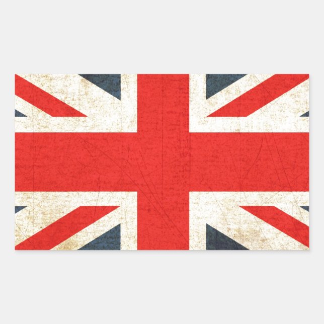 British Union Flag Rectangular Sticker (Front)