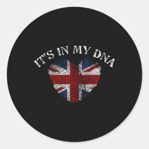 British Union Jack Dna Uk Flag Classic Round Sticker