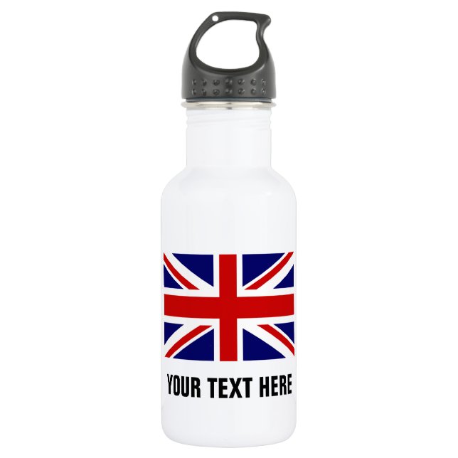 British Union Jack flag custom drink water bottle (Front)