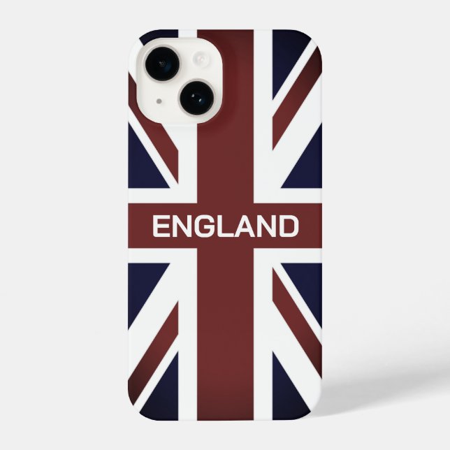 British Union Jack flag custom name iPhone 14 Case (Back)