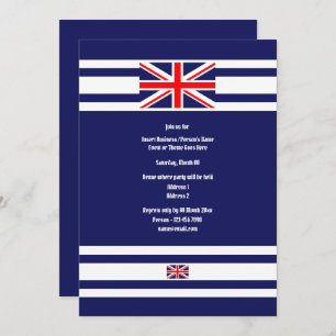 British Union Jack flag elegant British party Invitation