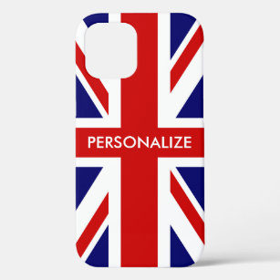 British Union Jack flag English pride personalised iPhone 12 Case