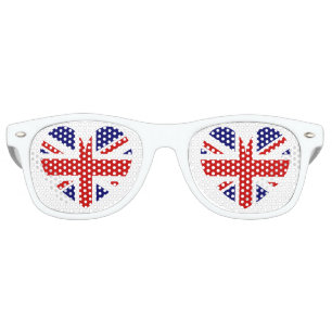 British Union Jack flag heart symbol party shades