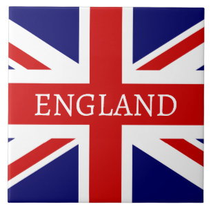 British Union Jack flag large square custom tile