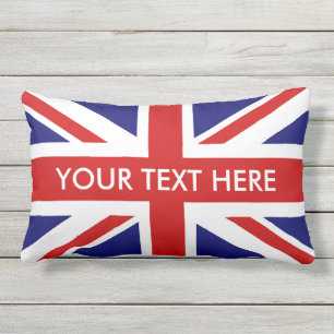 British Union Jack flag outdoor throw pillows