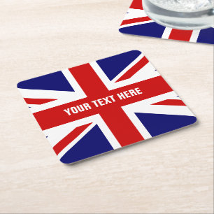 British Union Jack flag paper drink coasters