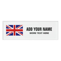 British Union Jack flag personalised name tags