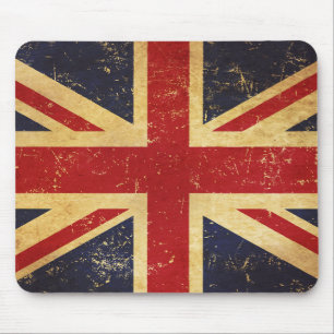 British Union Jack Flag Vintage Grunge Mouse Pad