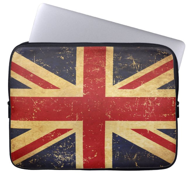 British Union Jack Flag Vintage Laptop Sleeve (Front)