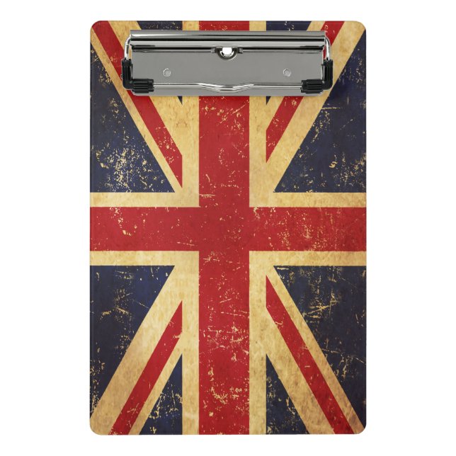 British Union Jack Flag Vintage Mini Clipboard (Front)