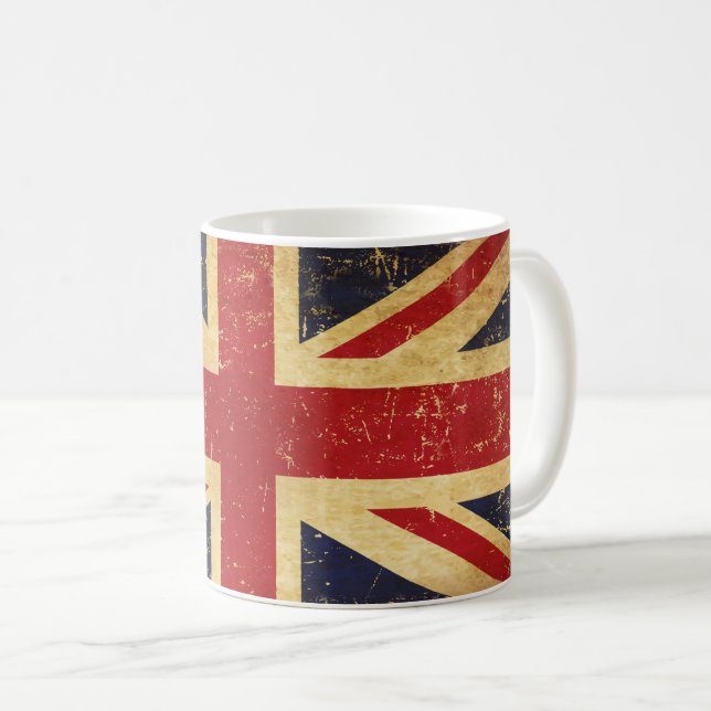 British Union Jack Flag Vintage Mug (Front Right)