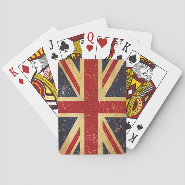 British Union Jack Flag Vintage Playing Cards (Back)