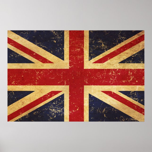 British Union Jack Flag Vintage Poster (Front)