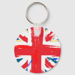 British Union Jack Flag Vintage Worn Key Ring
