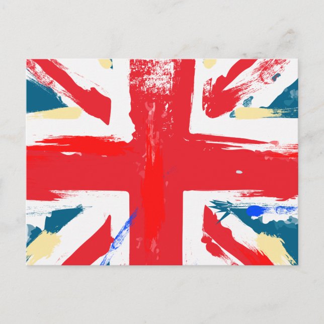 British Union Jack Flag Vintage Worn Postcard (Front)