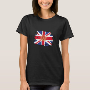 British Union Jack Flag With Royal Crest Uk United T-Shirt