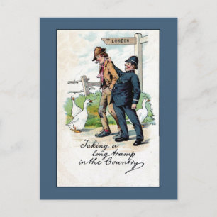 British vintage police humour postcard