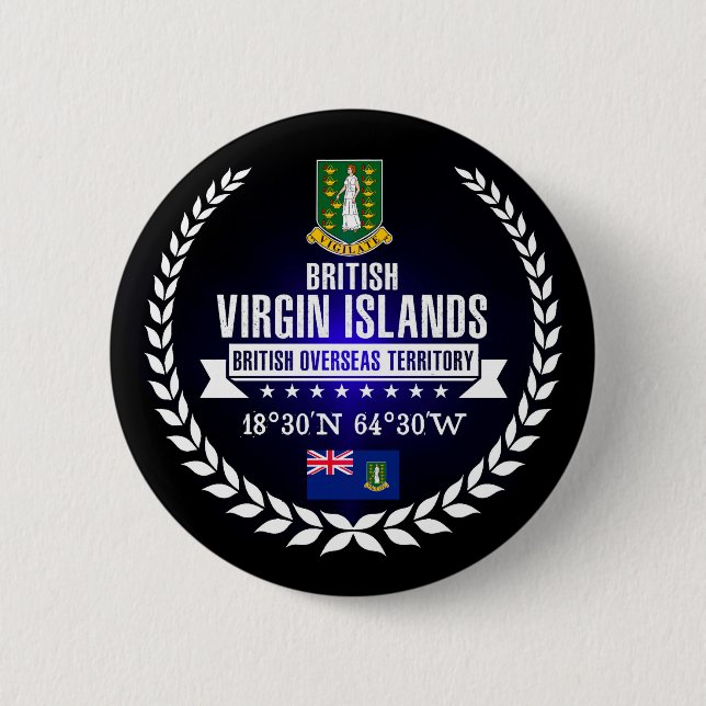 British Virgin Islands 6 Cm Round Badge (Front)