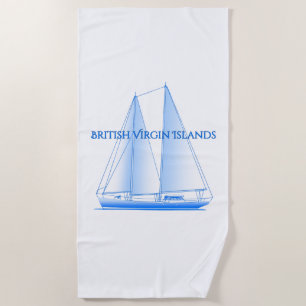 British Virgin Islands Coastal Nautical Sailing Sa Beach Towel