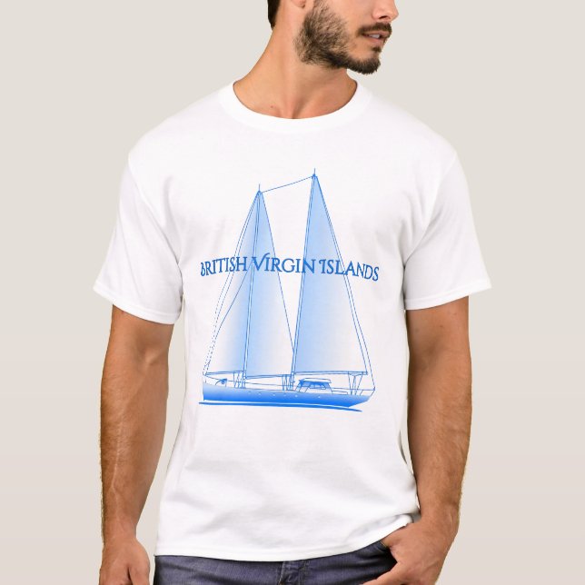 British Virgin Islands Coastal Nautical Sailing Sa T-Shirt (Front)