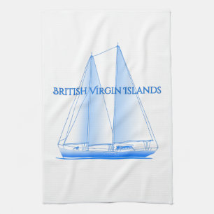British Virgin Islands Coastal Nautical Sailing Sa Tea Towel