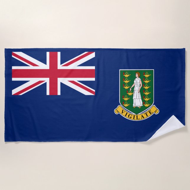 British Virgin Islands Flag Beach Towel (Front)