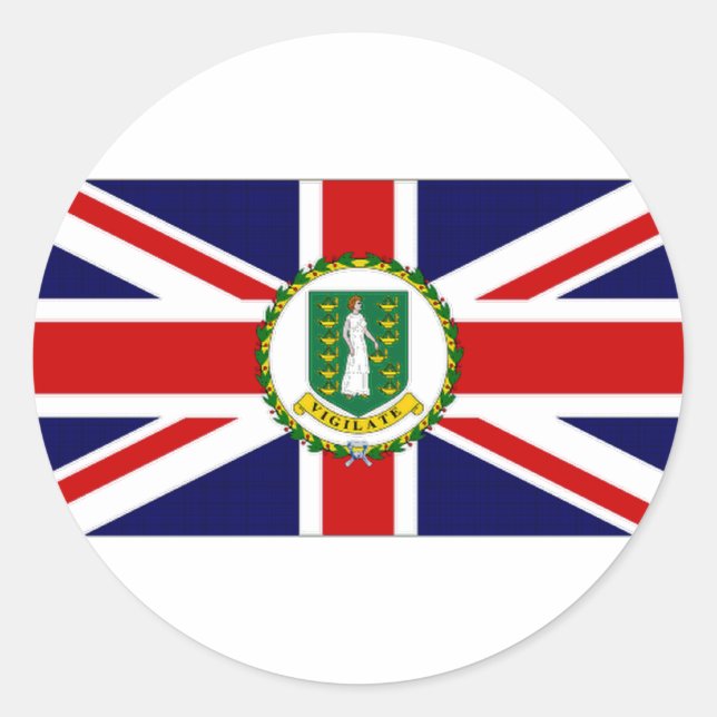 British Virgin Islands Flag Classic Round Sticker (Front)