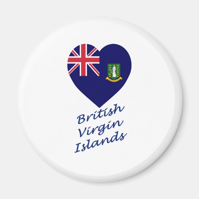 British Virgin Islands Flag Heart Magnet (Front)