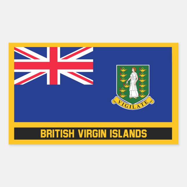 British Virgin Islands Flag Rectangular Sticker (Front)