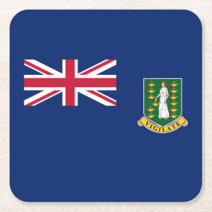 British Virgin Islands Flag Square Paper Coaster