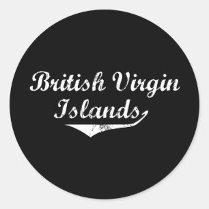 British Virgin Islands Revolution Style Classic Round Sticker