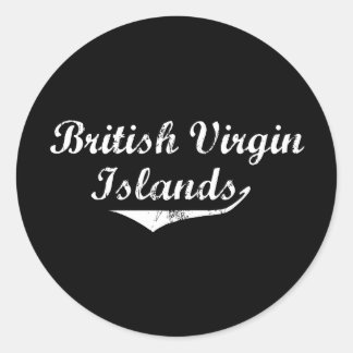 British Virgin Islands Revolution Style Classic Round Sticker