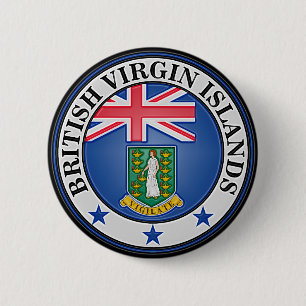 British Virgin Islands  Round Emblem 6 Cm Round Badge