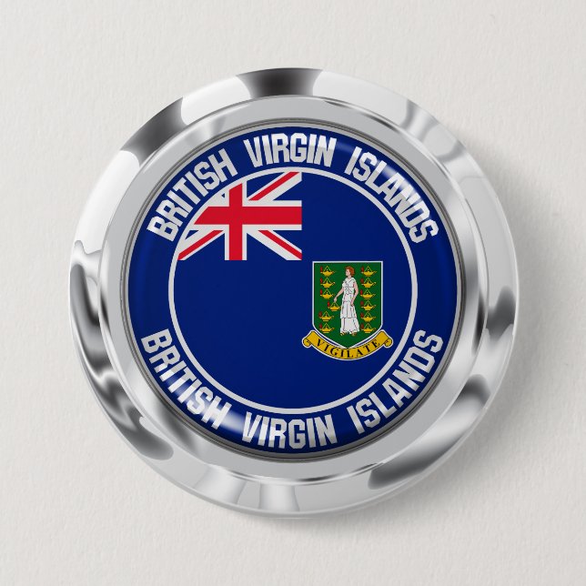 British Virgin Islands Round Emblem 7.5 Cm Round Badge (Front)