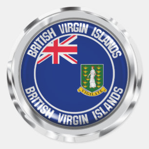 British Virgin Islands Round Emblem Classic Round Sticker