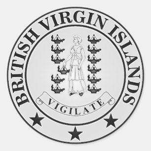 British Virgin Islands Round Emblem Classic Round Sticker