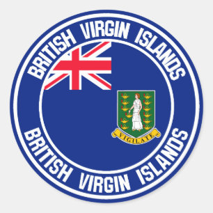 British Virgin Islands Round Emblem Classic Round Sticker