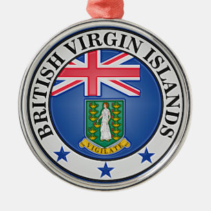 British Virgin Islands Round Emblem Metal Ornament