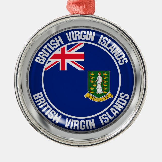 British Virgin Islands Round Emblem Metal Ornament (Front)