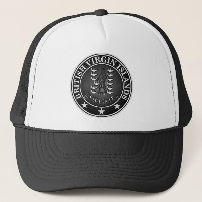 British Virgin Islands  Round Emblem Trucker Hat (Front)