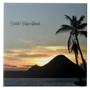 British Virgin Islands, sunset, Ceramic Tile