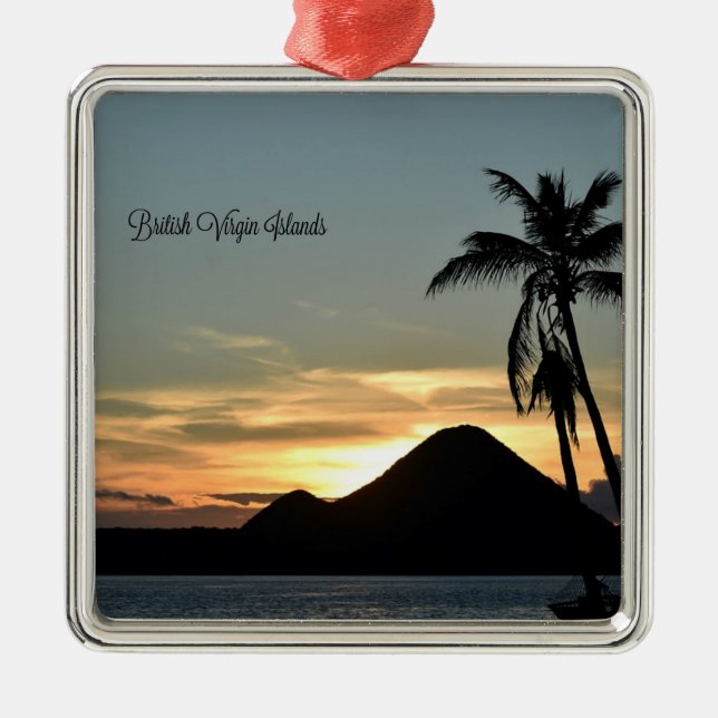 British Virgin Islands, sunset,  Metal Ornament (Front)