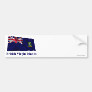 British Virgin Islands Waving Flag with Name Bumper Sticker