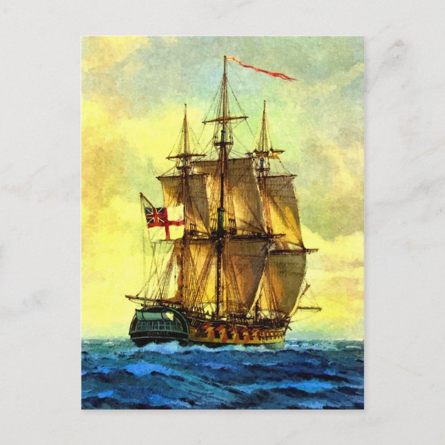 British warship postcard (Front)