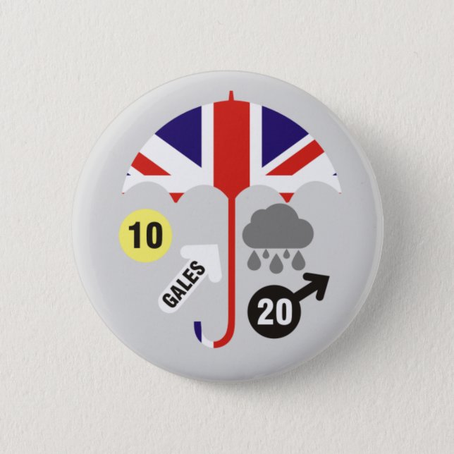 British Weather Forecast 6 Cm Round Badge (Front)
