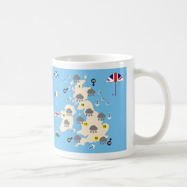 British Weather Forecast Map Coffee Mug (Right)