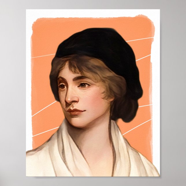 British Writer Mary Wollstonecraft illustration  Poster (Front)