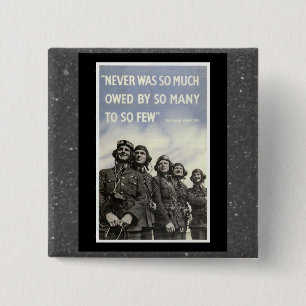 British WW2 Churchill Quotation 15 Cm Square Badge